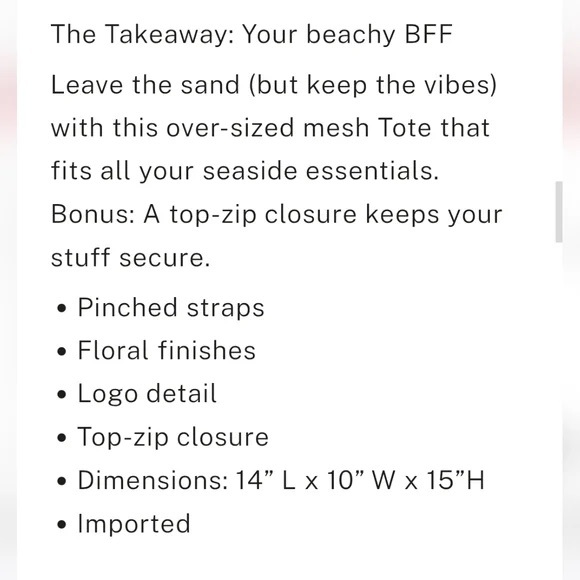 PINK Victoria's Secret Blue Floral Mesh Tote Bag - Picture 5 of 7